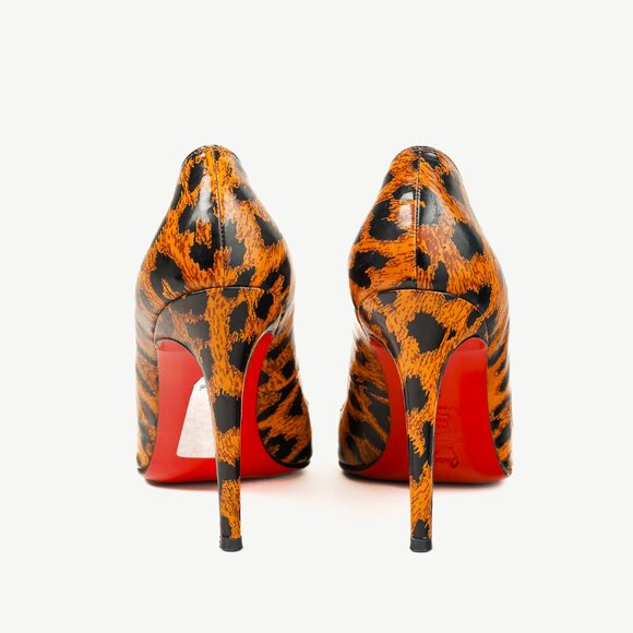 Christian Louboutin Leopard Patent Pointed-Toe Pumps - Picture 3 of 8